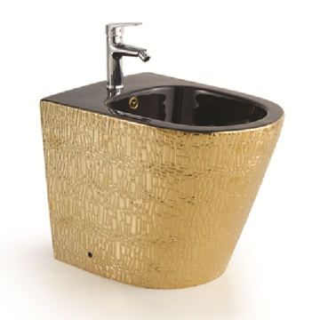 Modern Gold Electroplate Ceramic Bathroom Floor Stand Bidet