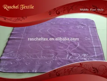100% Polyester Classic royal Raschel 1 ply and embossed Baby Blanket