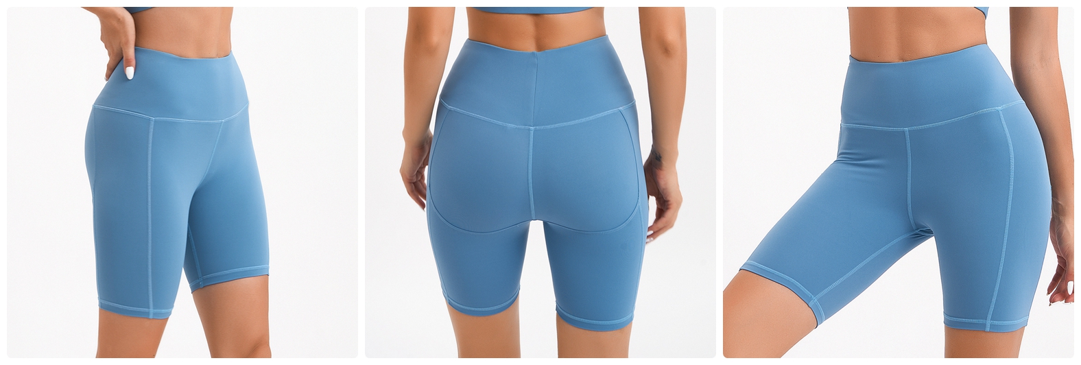 light blue yoga shorts