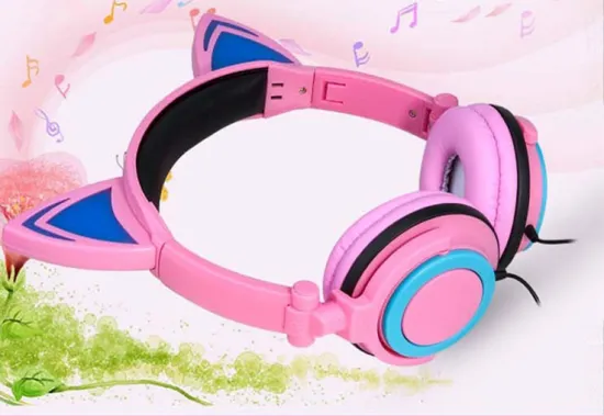 LED lighting glowing headphone for mobile handset
