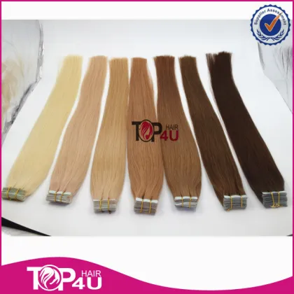 100% double drawn remy cuticle great lengths adhesive Russian hair extension human hair tape