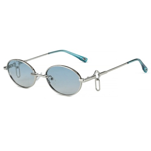 Y2K Oval Metal Frame Photochromic Polarized Sunglasses