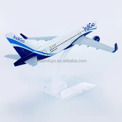 Customizable Indigo Airplane Model: A320neo Airbus, 16cm Diecast Aircraft Model - Toys and Hobby