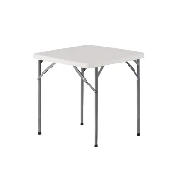 70cm White Square Plastic Outdoor Banquet Folding Tables and Chairs for Garden Use