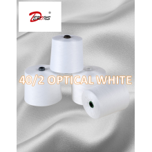 100% 폴리에스터 원사 40/2 OPTICAL WHITE