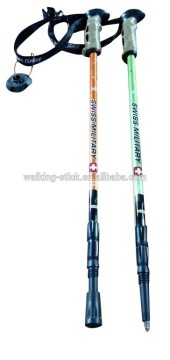 TUV/GS approved cork handle telescopic aluminium6061 walking hiking stick