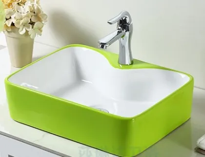 european style color art basin with facuet