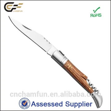 2016 Top Quality Wood Handle Laguiole Folding Corkscrew Knife