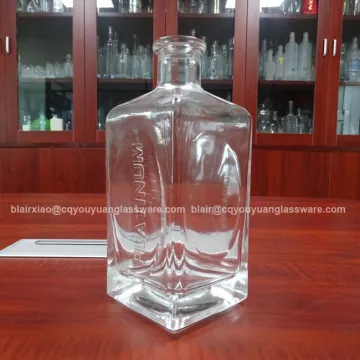 Cork Top Super Flint Glass Rum Bottle 750ML Empty Clear Glass Bottle