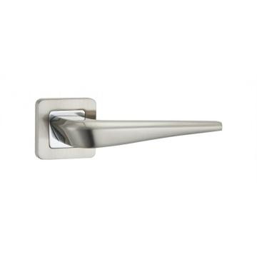 Interior applied aluminum zinc door handle on rose