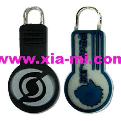 new trendy engraved special logo soft pvc ykk zipper puller