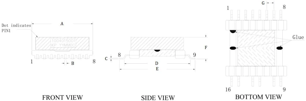 EFD15 EFD20 EFD25 EFD30 EFD35 EFD40 EFD45 EFD50 Transformador de volante de alta frecuencia