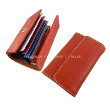Leather Wallet Credit Card Holder (JJ-L-CRD01(8)-brown)
