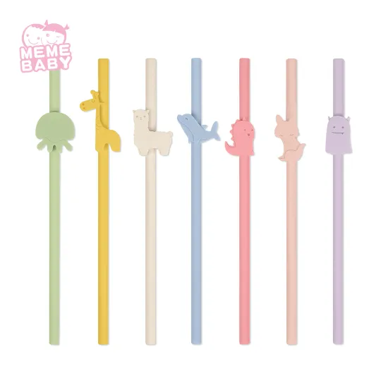 High Quality Food Grade Reusable Baby Silicone Straw