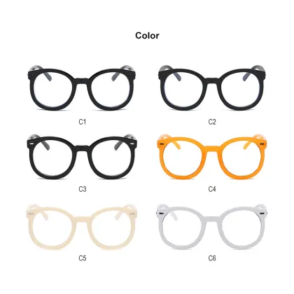 BLONGU Retro Round Frame Blue Light Ray Blocking Glasses