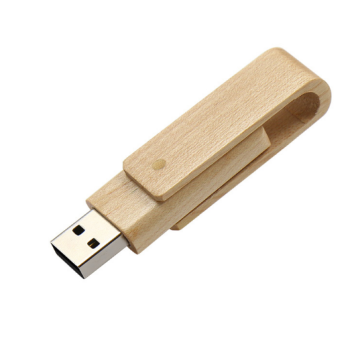Wooden Swivel USB Flash drive with logo engraved