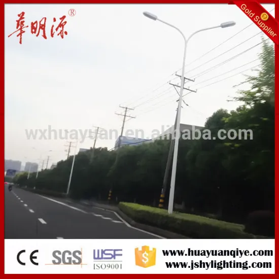 6m, 12m galvanized steel round conical street light poles for sale with led