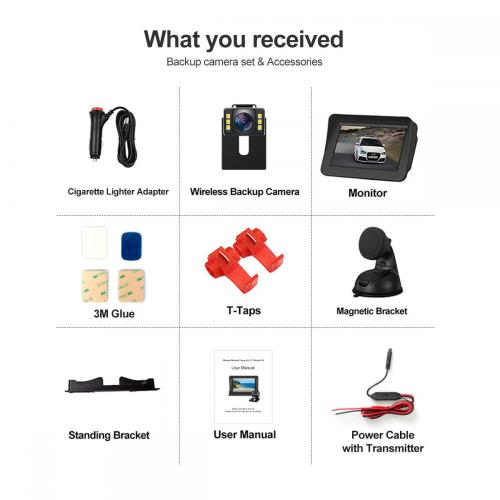 4.3inch Wireless Rear View Backup Camera Kit