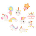 Flat Back Cartoon Einhorn Pferd Regenbogen Wolke Cabochon für künstliche DIY Craft Home Handmade Decor