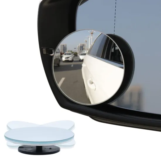 Spot Mirror 2 Round HD Glass Frameless Convex Rear View Mirror - Pack of 2 for Car Safety