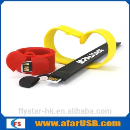 Customized Promotional Silicon watch Bracelet USB Wristband USB Drive