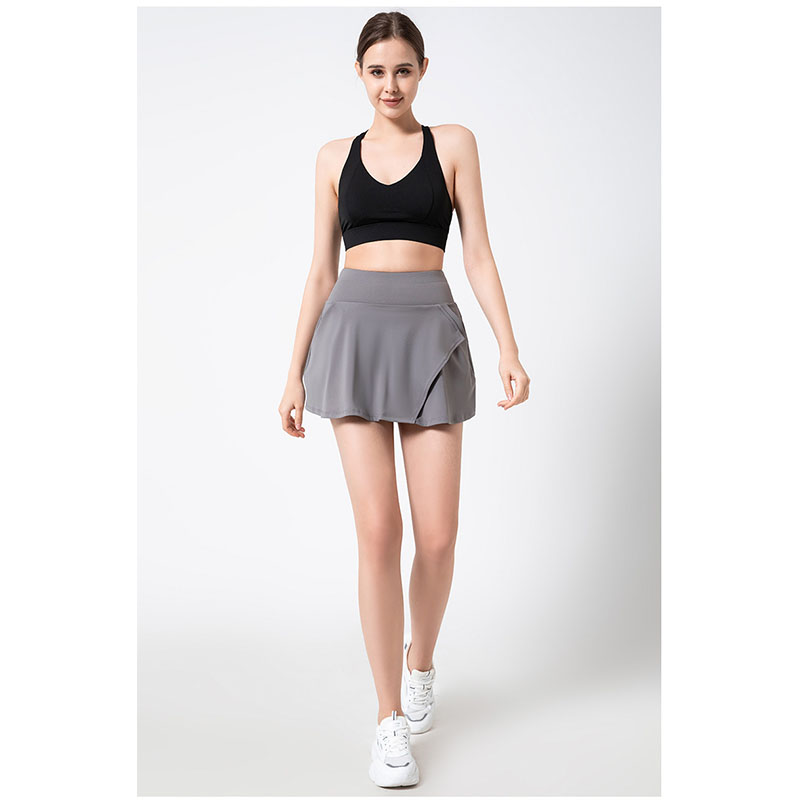 Dark Grey Pockets Golf Skirts