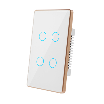 Smart Life Tuya App Serasi Logam Bingkai Wifi Wifi Light Wall Switch (1/2/3/4 geng)