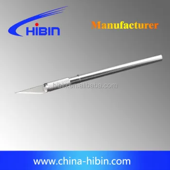 Non-Slip Metal Scalpel Knife Tools Kit with 6pcs Blade for Mobile Phone, Laptop, PCB Repair and DIY Craft Projects - HB8199