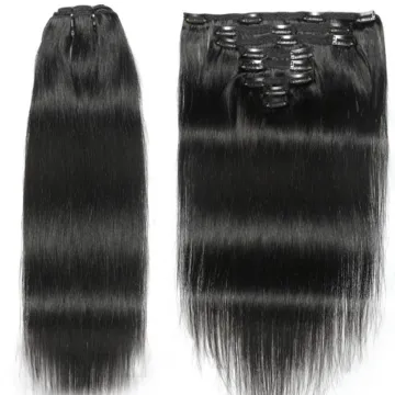 the best selling hair extensions in clips, 120g/set 8pcs straight clip in 100% human hair extensions