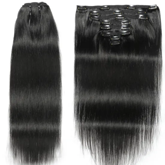 the best selling hair extensions in clips, 120g/set 8pcs straight clip in 100% human hair extensions