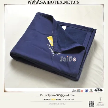 Logo imprinted softextile cotton sweatshirt blanket