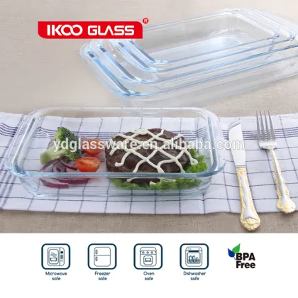 Microwave oven safe glass baking pan baking dish