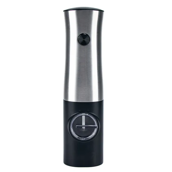 Electric Stainless Steel Pepper Grinder with Thickness Adjustment and Battery Operation