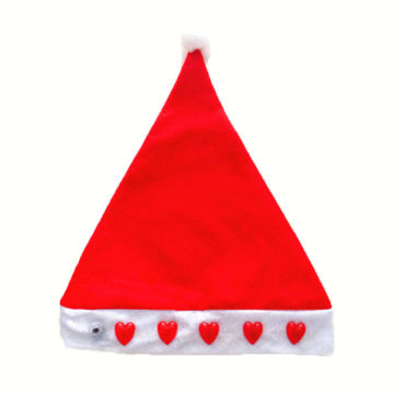 Cheap Light Up Christmas Hat for Adults with Heart Shape Light Decoration