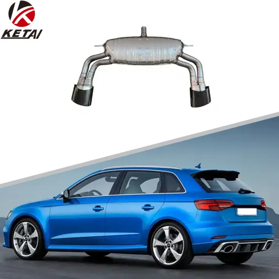 2017-2020 Audi A3 Hatchback Silver S-line RS3 Style Rear Bumper Exhaust Pipe Accessories