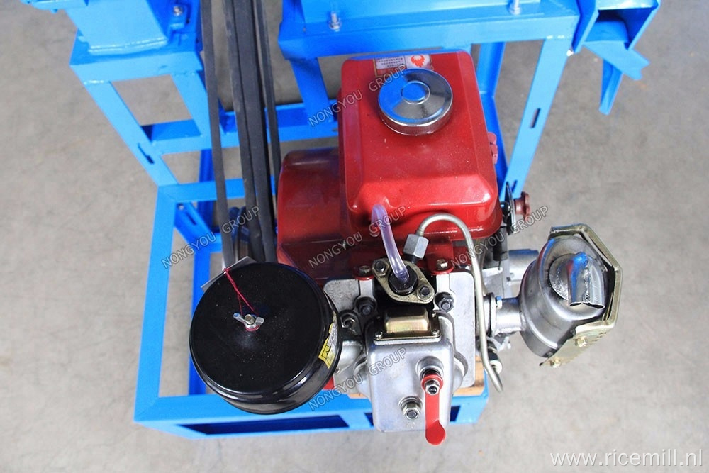 Compact rice mill machine with diesel engine