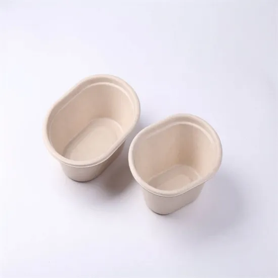 Biodegradable moulded paper pulp oval salad bread bowl