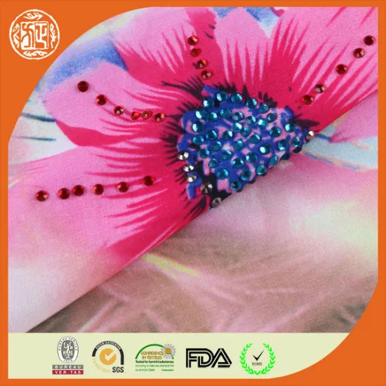 2014 hot bright digital printed chiffon floral fabric