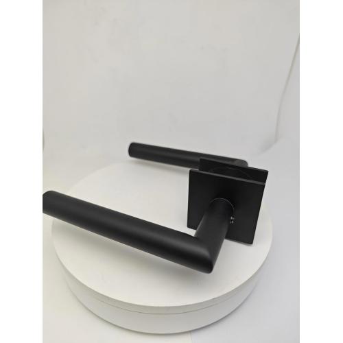 Salutan Serbuk Hitam Square Rose Magnet System Lever Handle