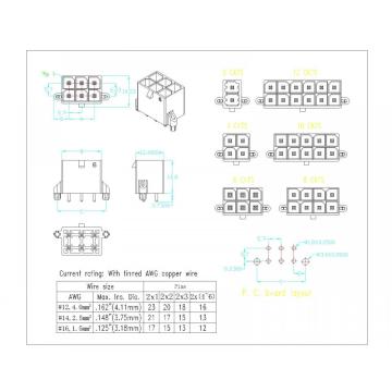 5,70 mm toonhoogte 180 graden wafer connector series