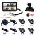 10.1 inch 4 channel vehicle monitor system with 2.5D touch/BSD /Starlight Night Vision/360°Video/Loop Record