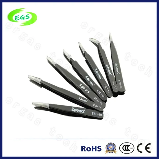 Stainless Steel Black ESD (Anti-static) Tweezers Series (ESD-10)