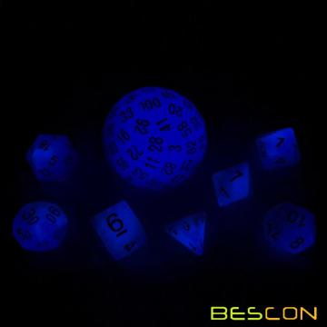 Bescon Glow in Dark Polyhedral Würfel 100 Seiten, Luminous D100 Würfel, 100 Sided Cube, D100 Spiel Würfel, Glühende 100-Sided Cube