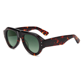 Bold Polarized Aviator Acetate Sunglasses with TAC Lenses