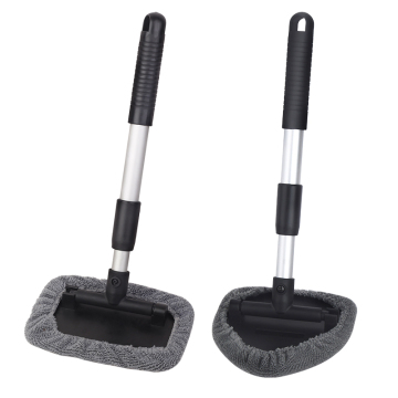 Superfine Fiber Car Front Windshield Defog Wash Brushes with 180 Angle Rotation and Long Handle