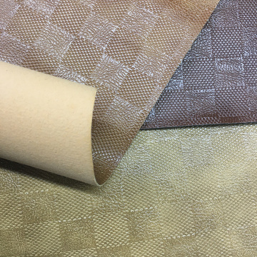 gird pattern embossed synthetic PU leather for shoes