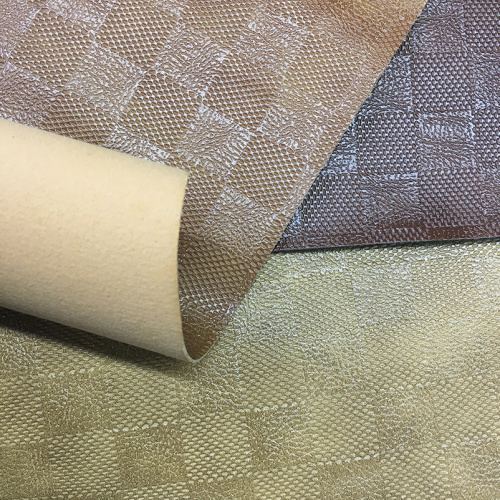 Gird Pattern Embossed Leather gird pattern embossed synthetic PU leather for shoes Manufactory