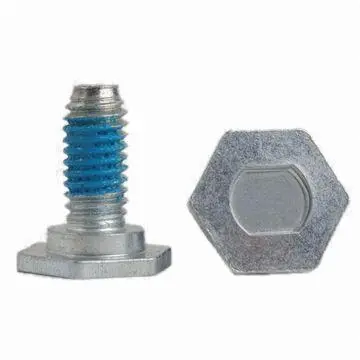 Nylok screw with blue patch