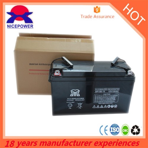 12V150AH Hot Sale AGM Lead Acid Solar Battery made in Guangzhou