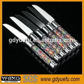 2014 Wholesale Stainless Steel Crystal Handle dinner set